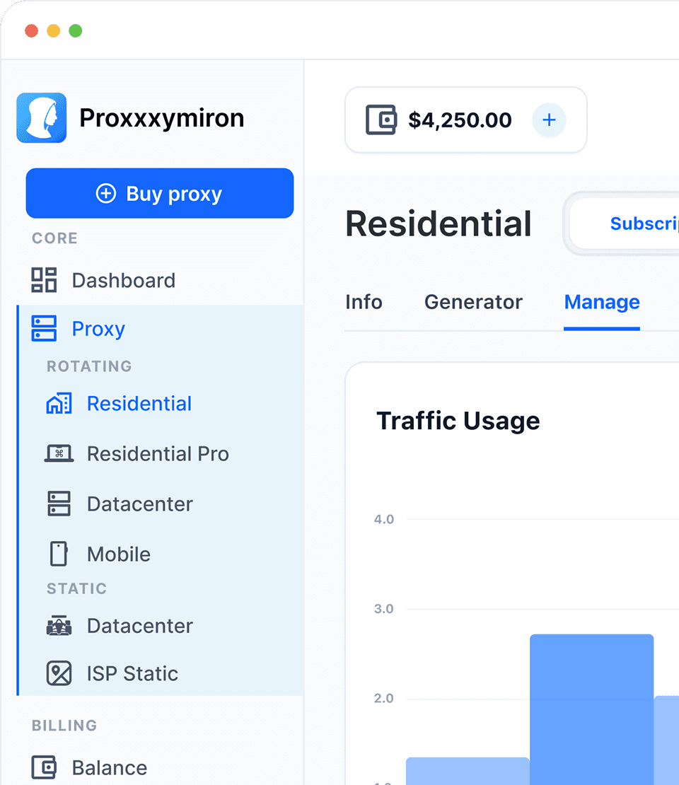 Proxxxymiron dashboard interface