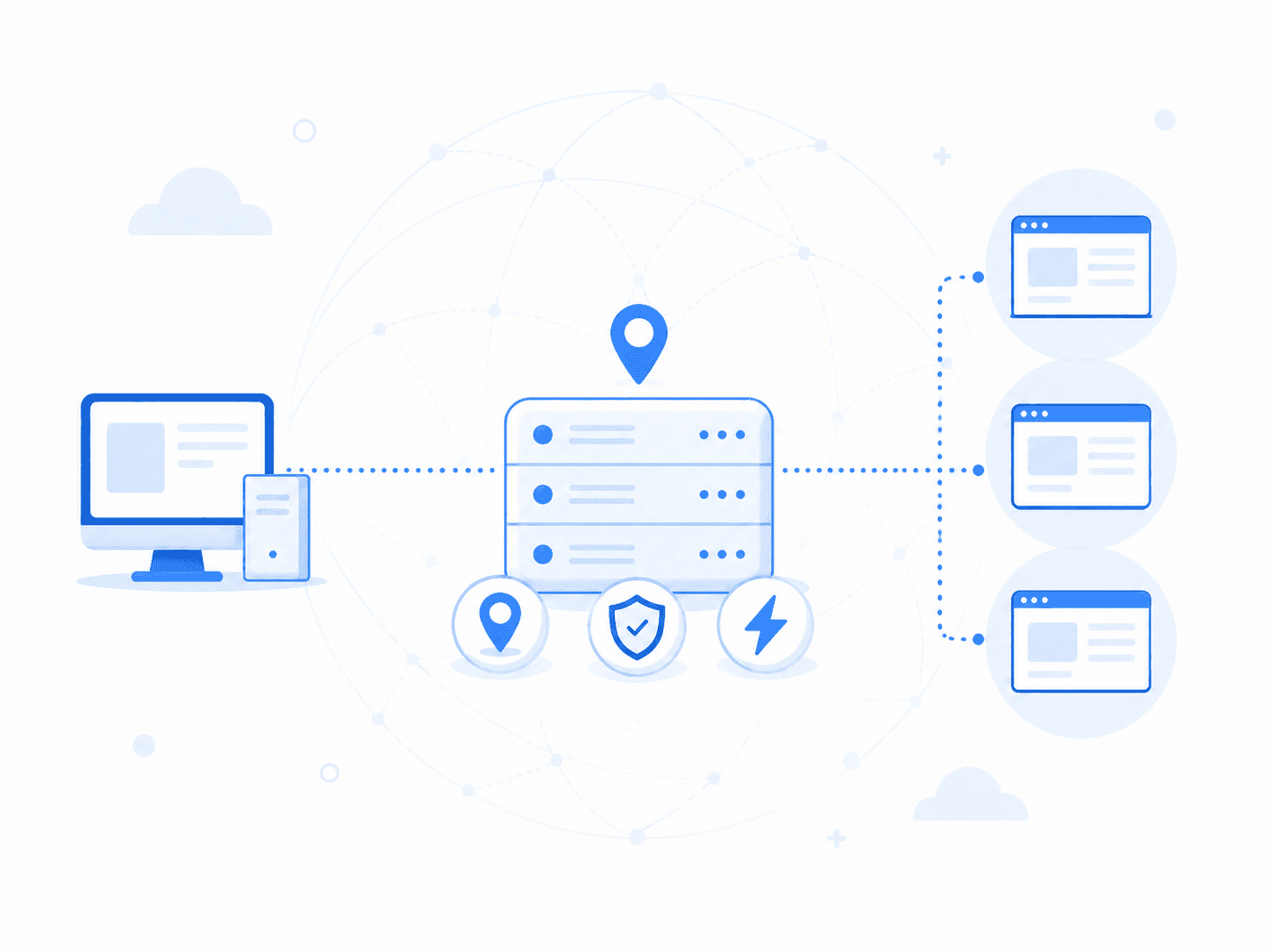 Static ISP proxy workflow illustration