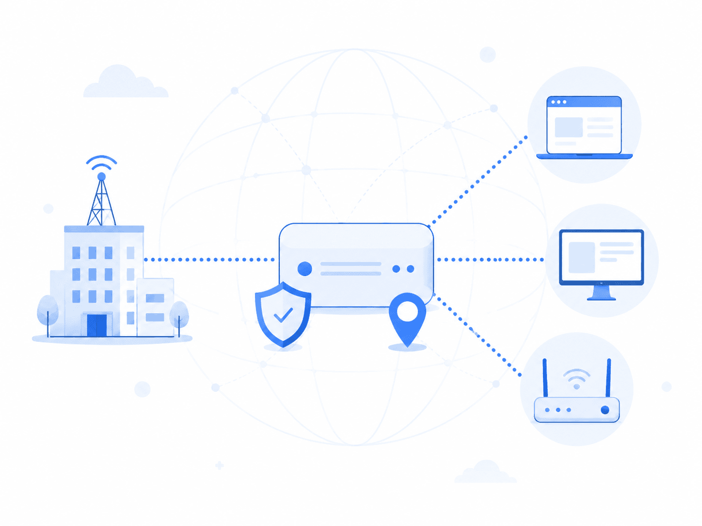 ISP static proxy network illustration